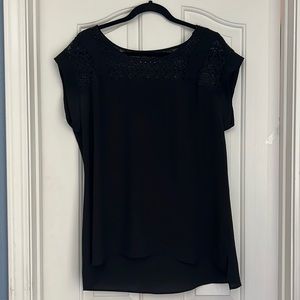 NY Collection Black short sleeve shirt Size L